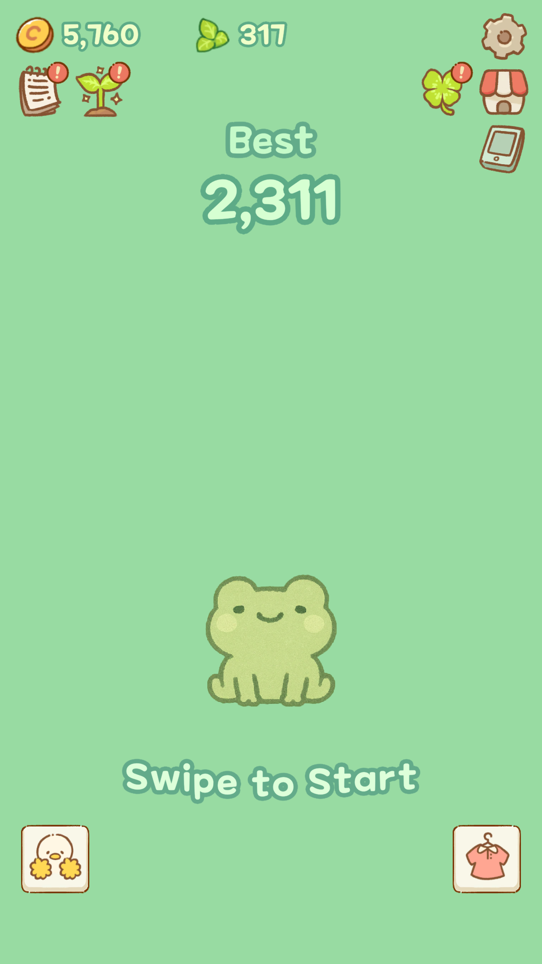 Just a little frog — Main screen