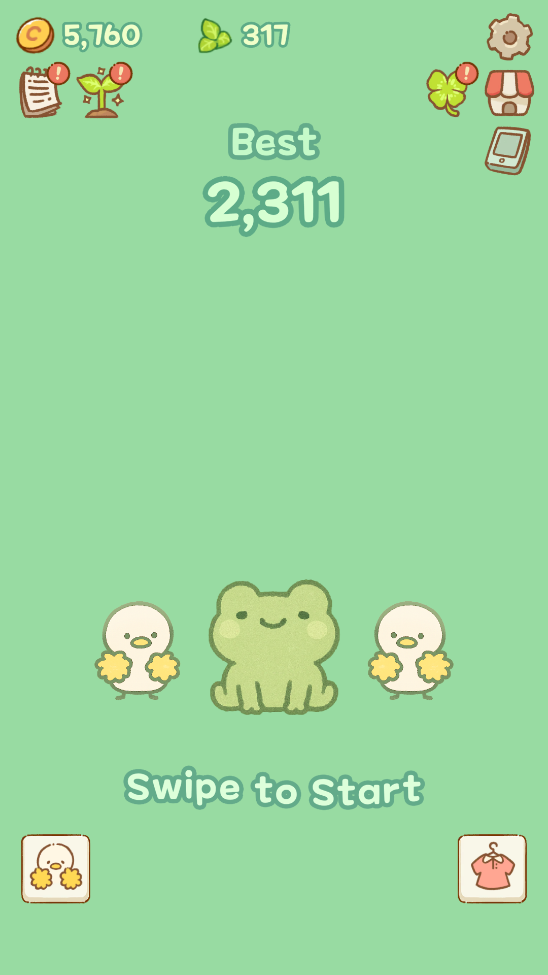 Just a little frog — Frog with ducks